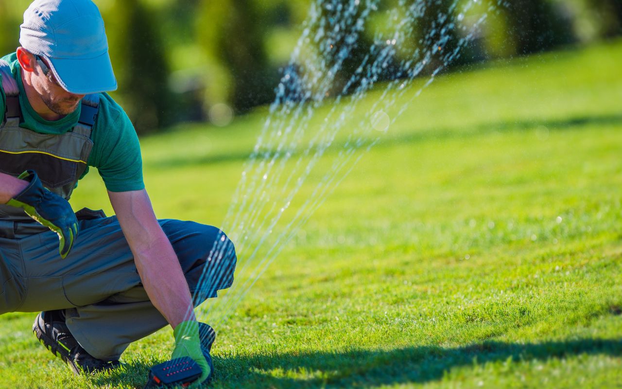 Advanced smart irrigation system setup, optimizing water use for garden efficiency.