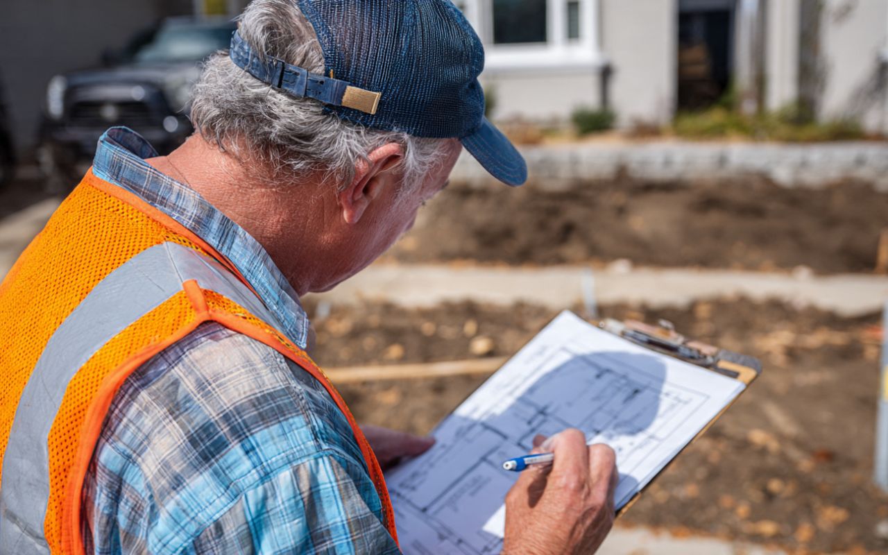 Moran’s Landscaping & Excavation LLC preparing for a retaining wall inspection after permit approval