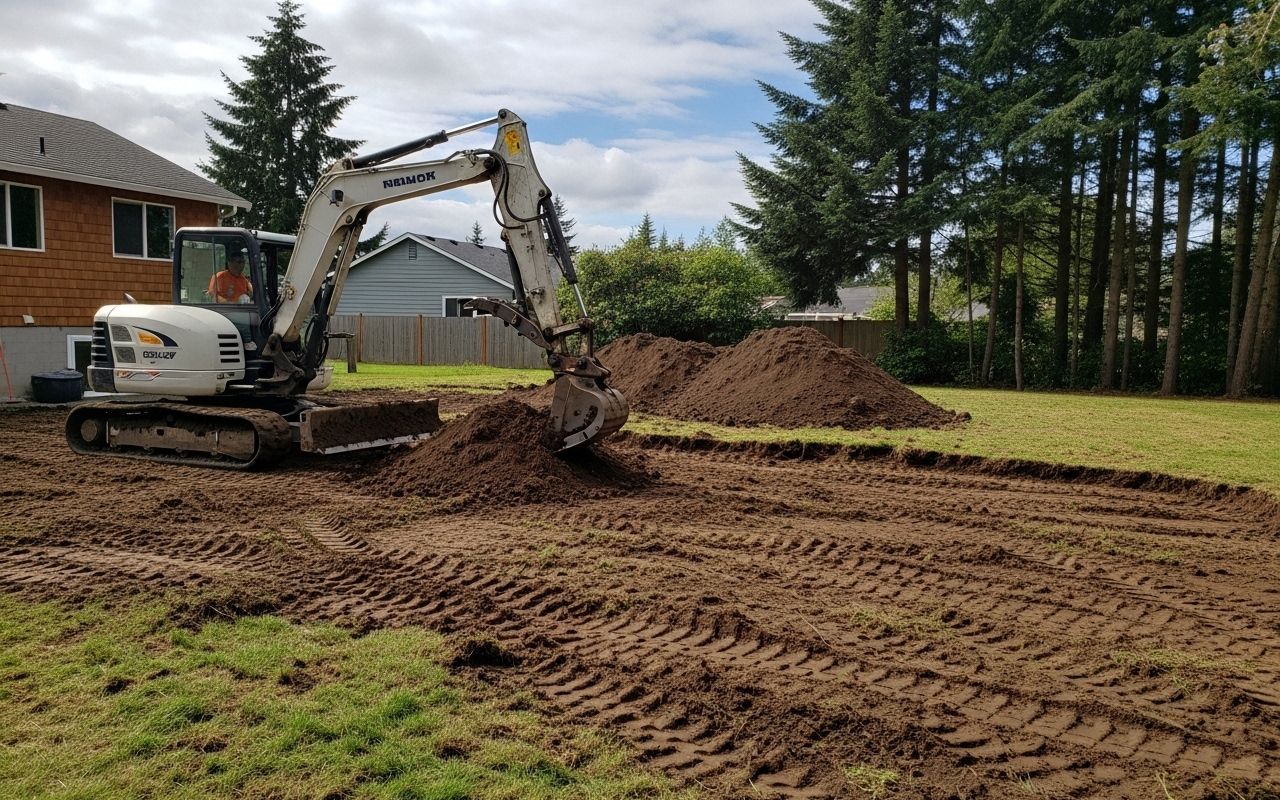 excavation for backyard leveling in Kitsap for a smoother residential yard