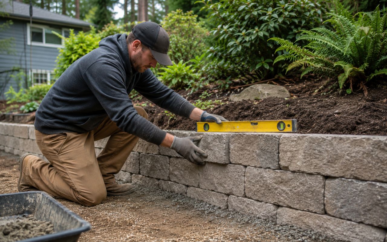 Retaining wall repair in Poulsbo WA for a safe backyard