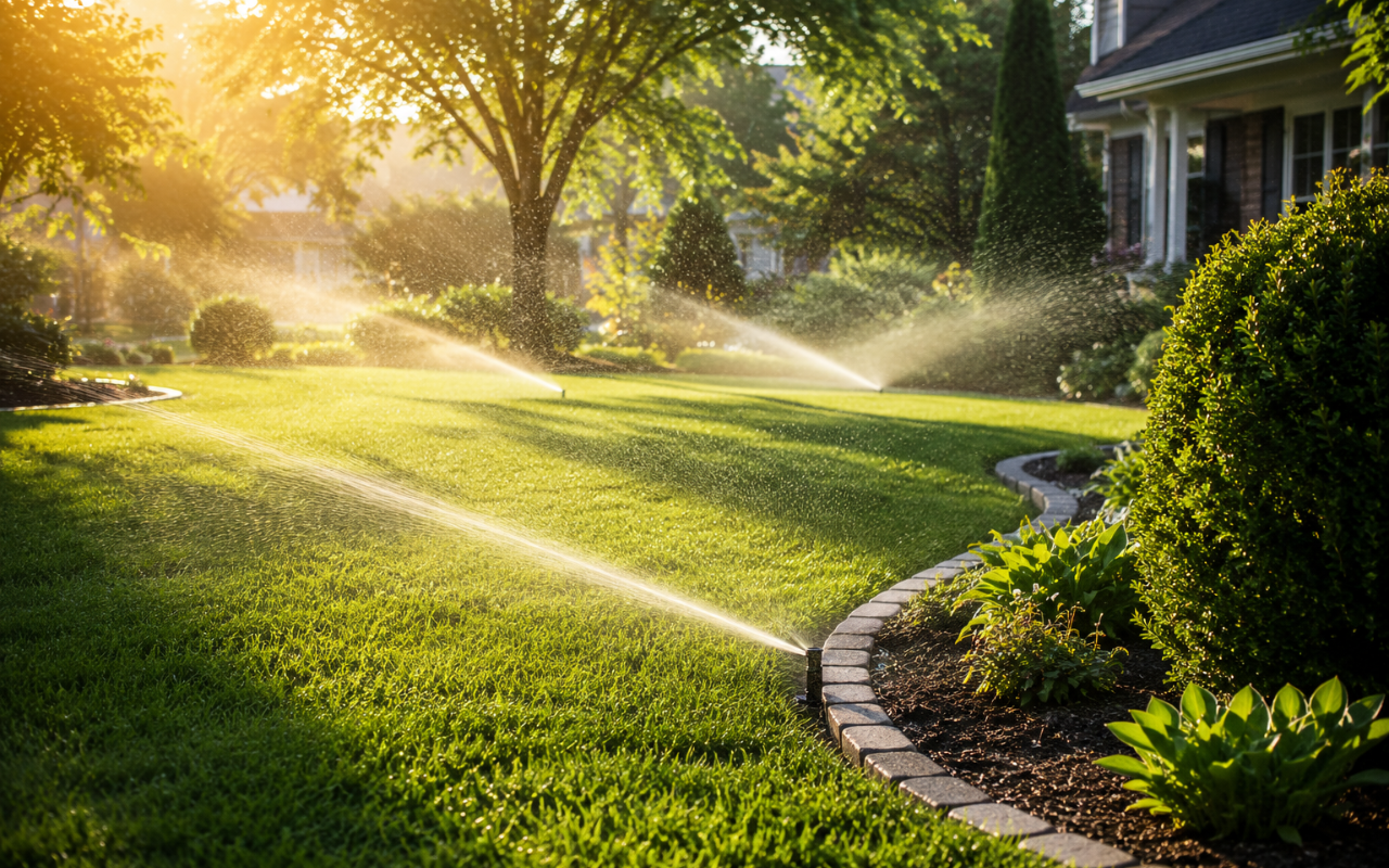 summer sprinkler efficiency for a healthy green lawn